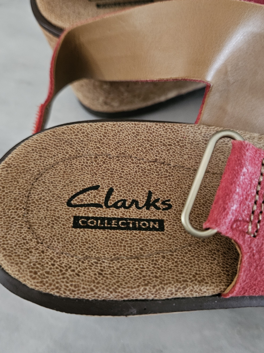Women’s Clarks Red Cork Wedge Sandals - Picture 6 of 13